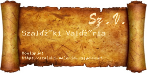 Szalóki Valéria névjegykártya